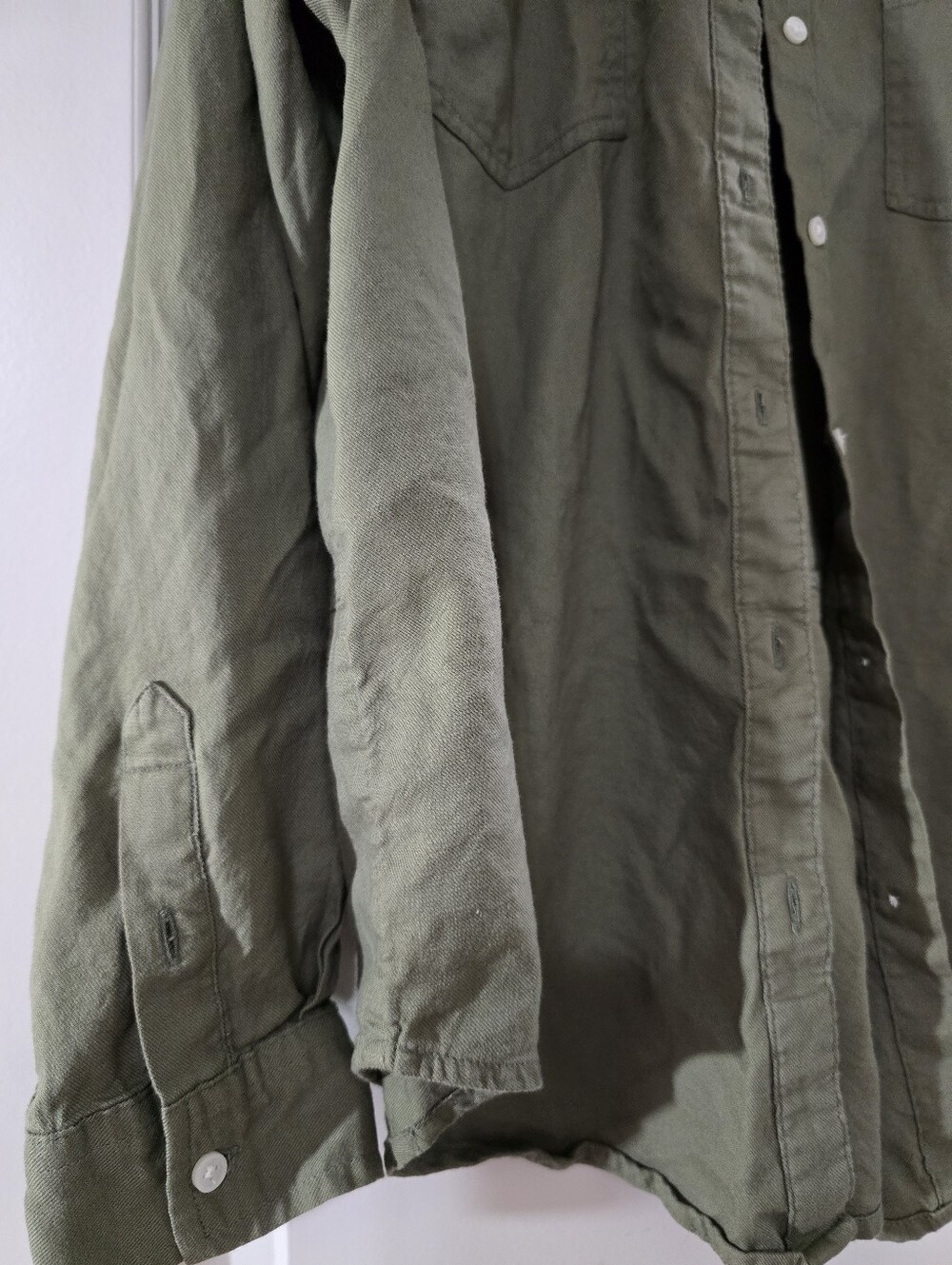 Lucky Brand Women's Olive Green Button-Up Shirt Jacket - Picture 4 of 7